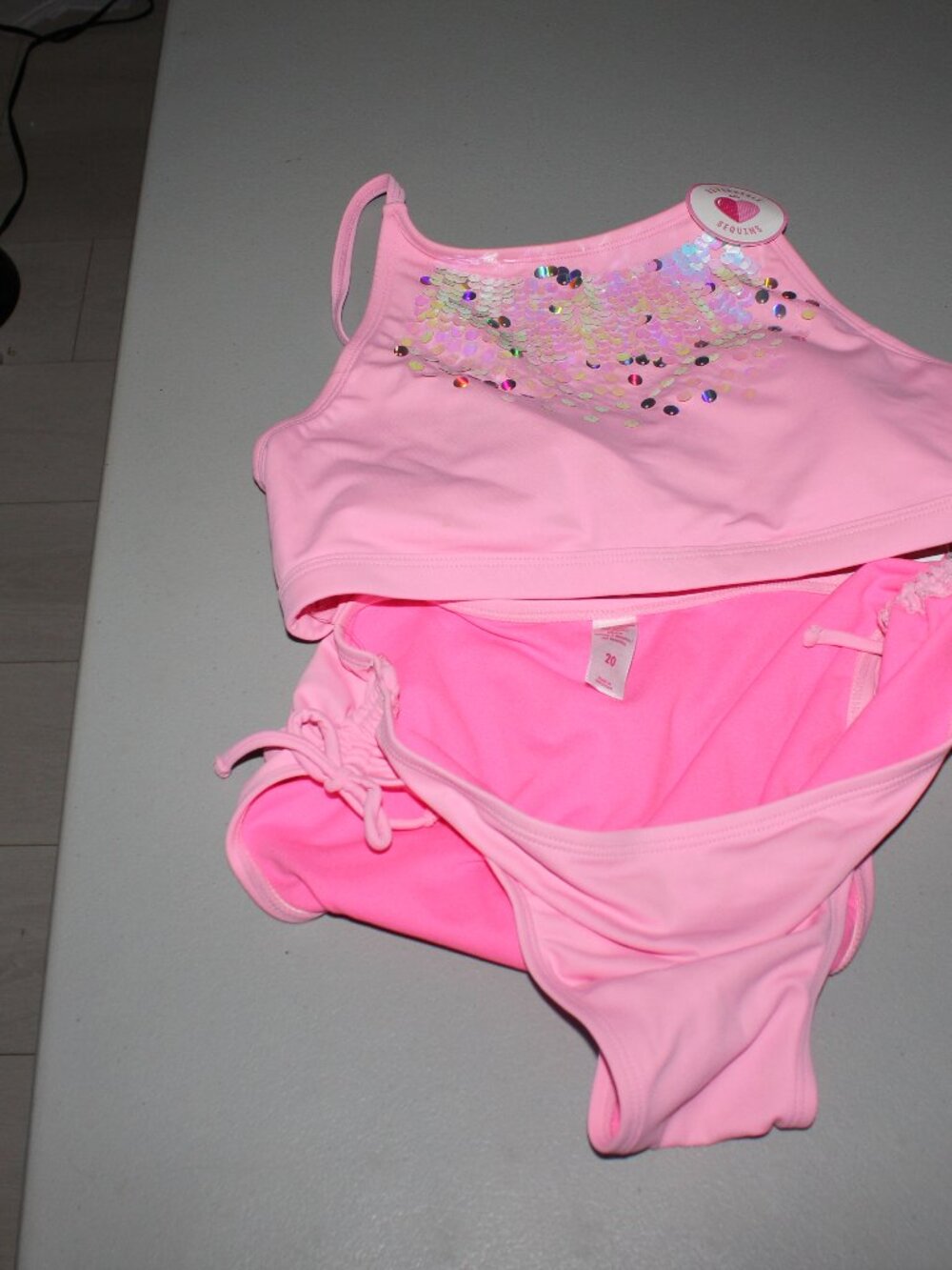 Pink 2 Pcs Justice Bikini Swimsuit Size 20